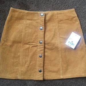 Camel Button Down Skirt